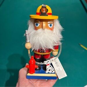 Vintage Fireman 6” Wooden Figurine, New with tags !